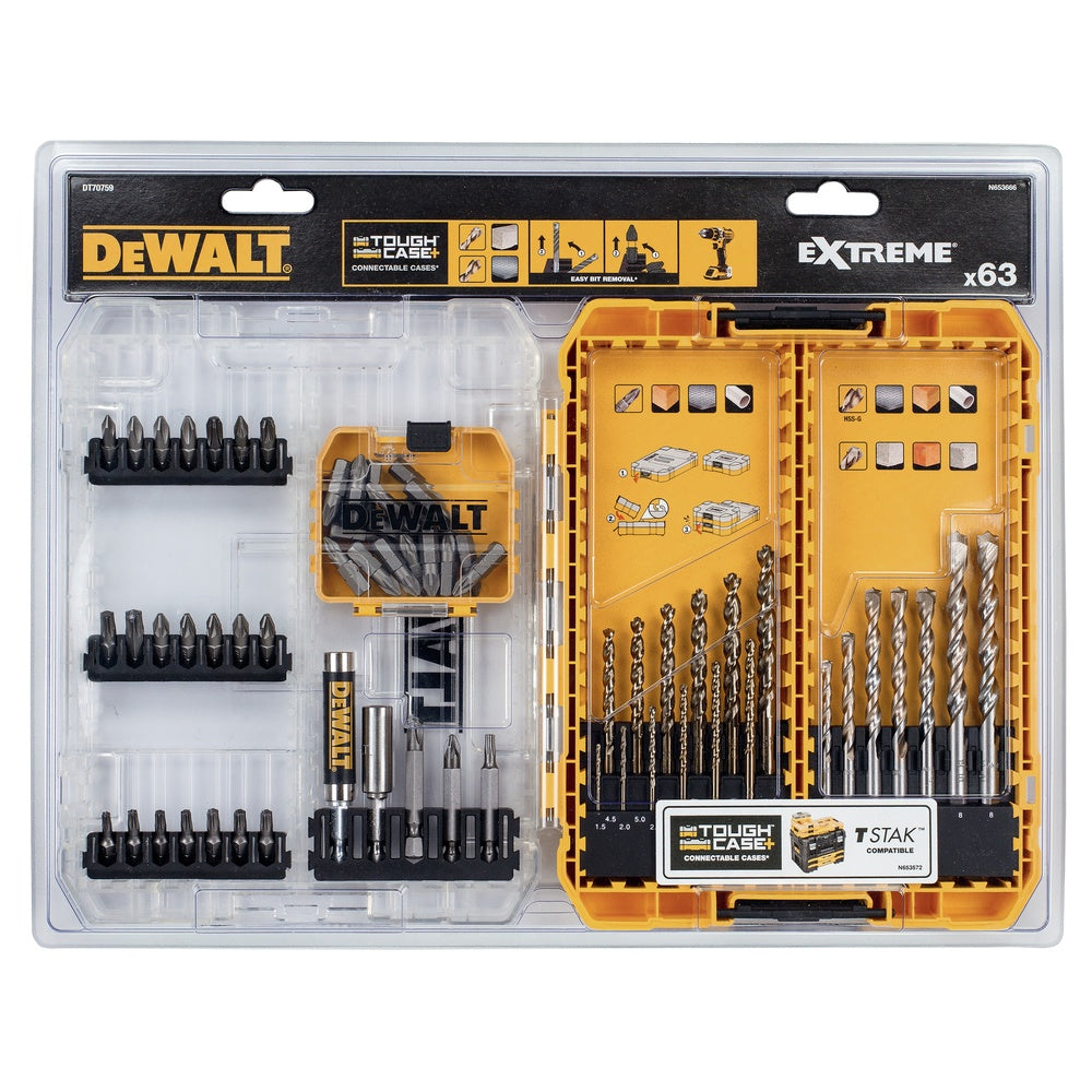 DEWALT Bit und Bohrer-Set 63-tlg. DT70759-QZ