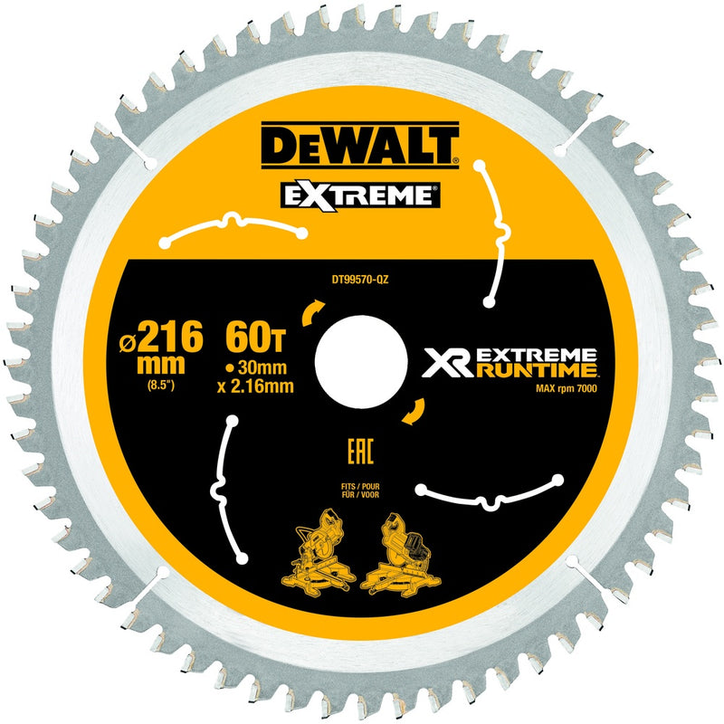 DEWALT Kreissägeblatt stat. 216/30mm 60 WZ/FZ DT99570-QZ