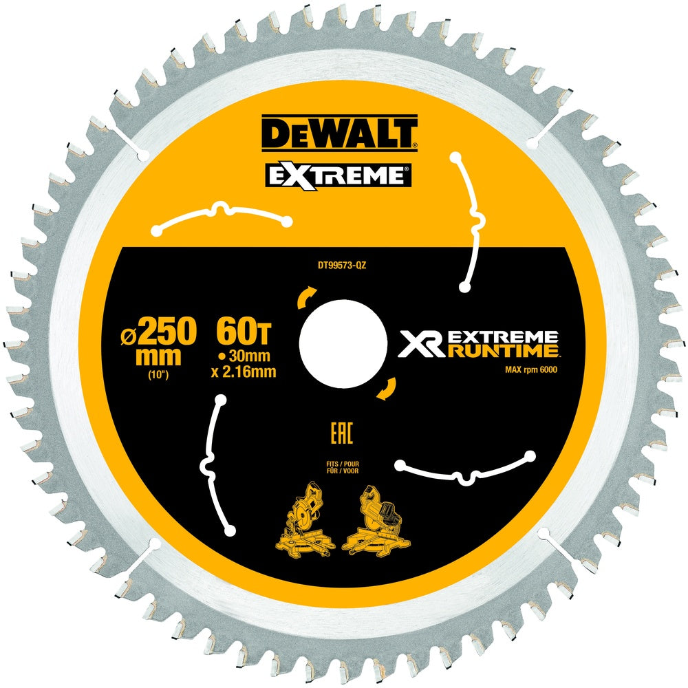 DEWALT Kreissägeblatt stat. 250/30mm 60 WZ/FZ DT99573-QZ