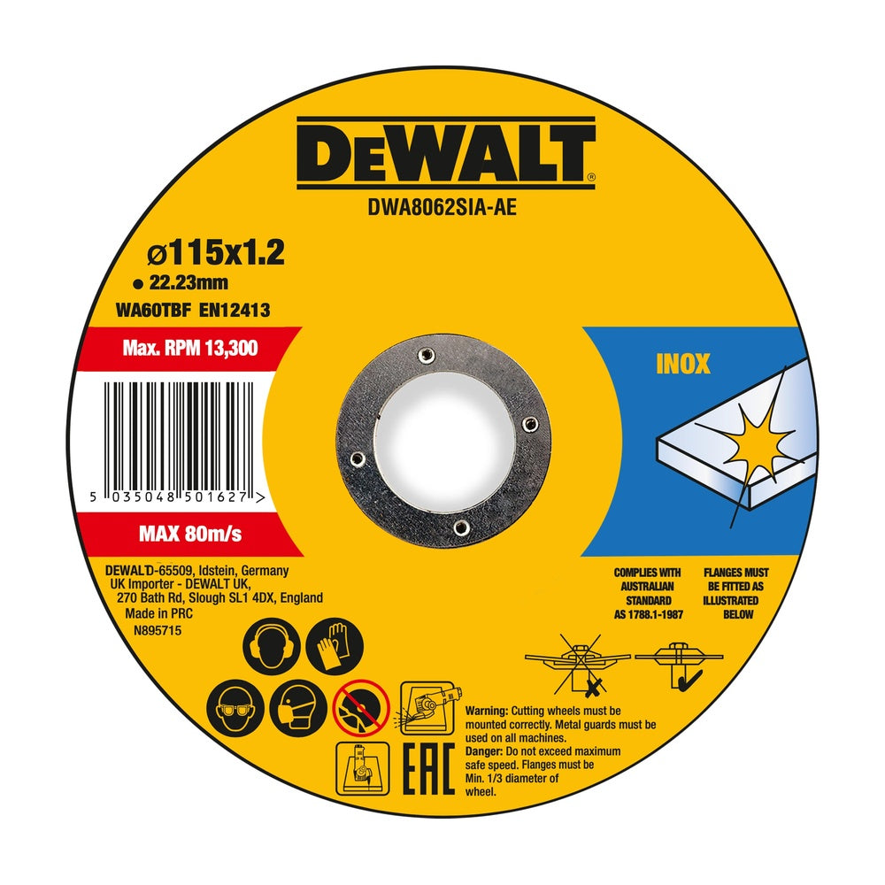 DEWALT Trennscheibe 115x1,2x22,23 mm Inox DWA8062SIA-AE