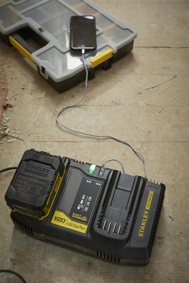 Stanley Akku-2-Schacht-Ladegeraet 18V V20 4A SFMCB24-QW
